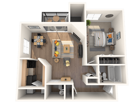 1 bedroom 1 bathroom floorplan